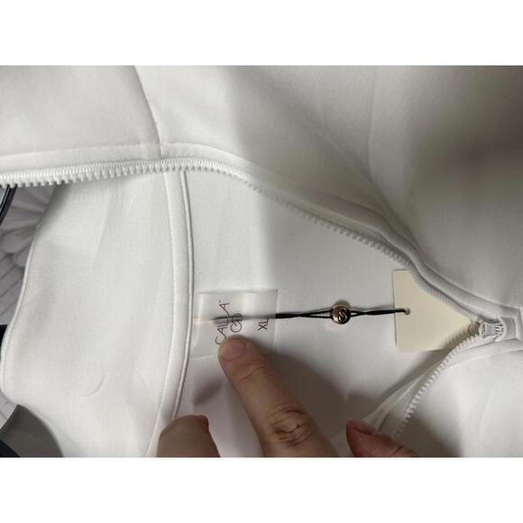 Calia Women's Pure White Soft Scuba 1/4 Zip Sweatshirt - Picture 4 of 6